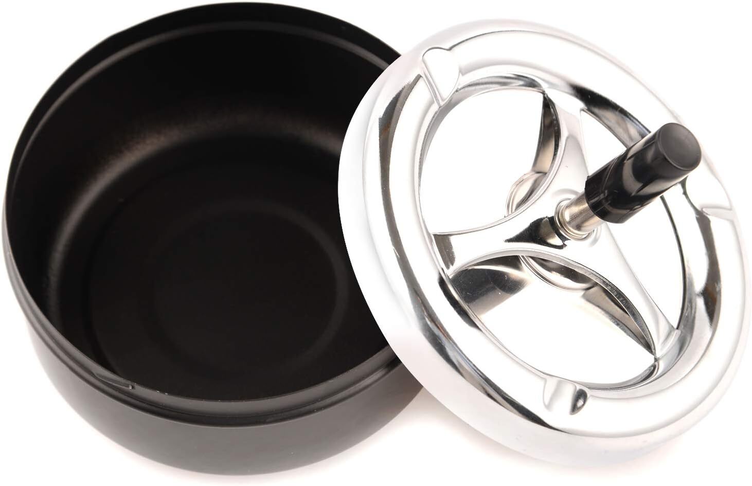 5.2″ Fujima Round Push Down Stainless Steel Tabletop Spinning Cigarette Ashtray