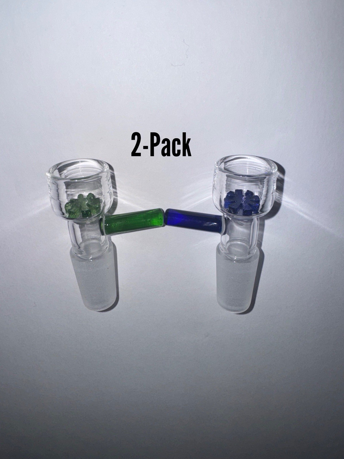 14mm Glass SNOWFLAKE SCREEN Slide BOWL 2-Pack Male for Glass Water Pipe Bong