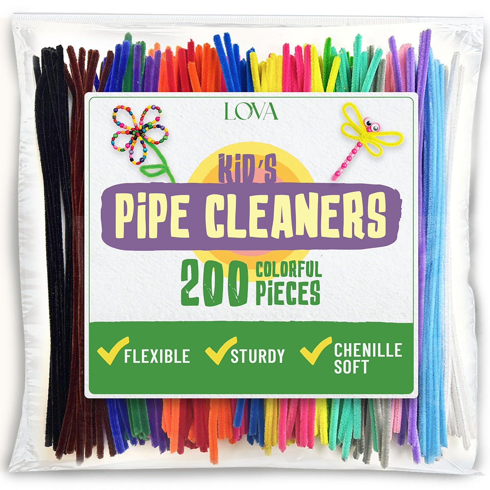 Pipe Cleaners 200 Count Multicolor 12 Inch Chenille Stems Arts and Crafts DIY