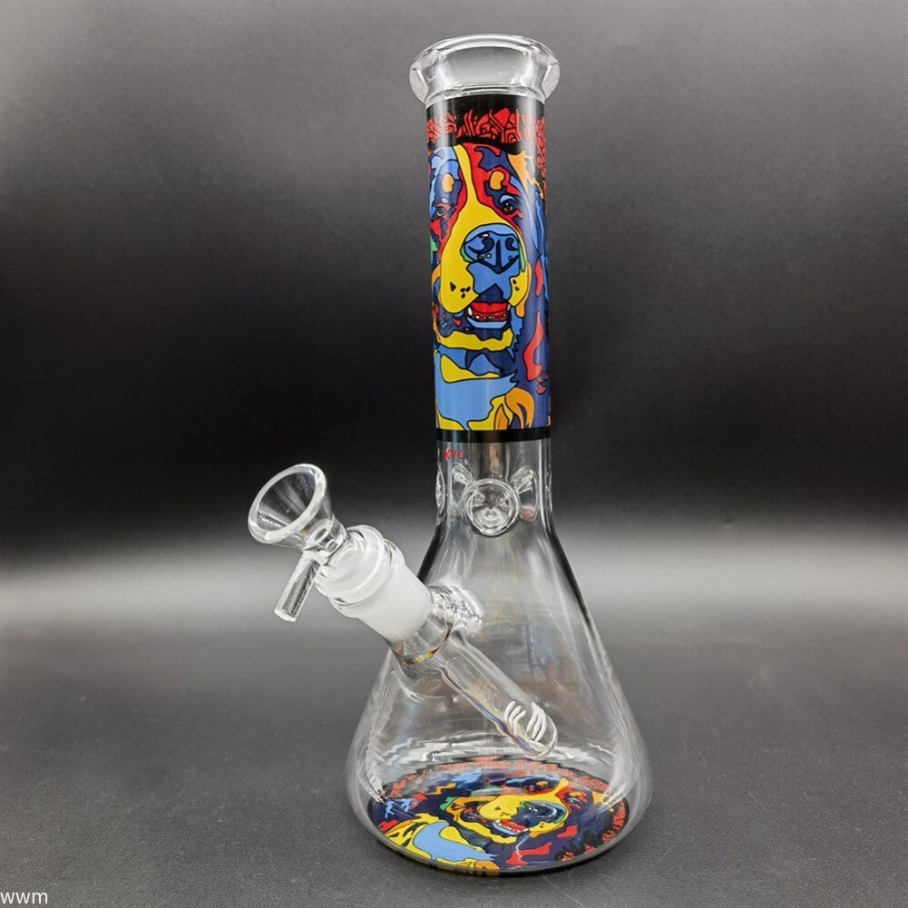 10″ Art Style Dog Hookah Glass Bong Smoking Water Pipe Bubbler with 14MM Bowl