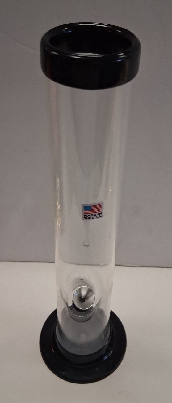 12″ ACRYLIC PLASTIC STRAIGHT HOOKAH WATER PIPE BONG THUMB CARB 2″M CLEAR