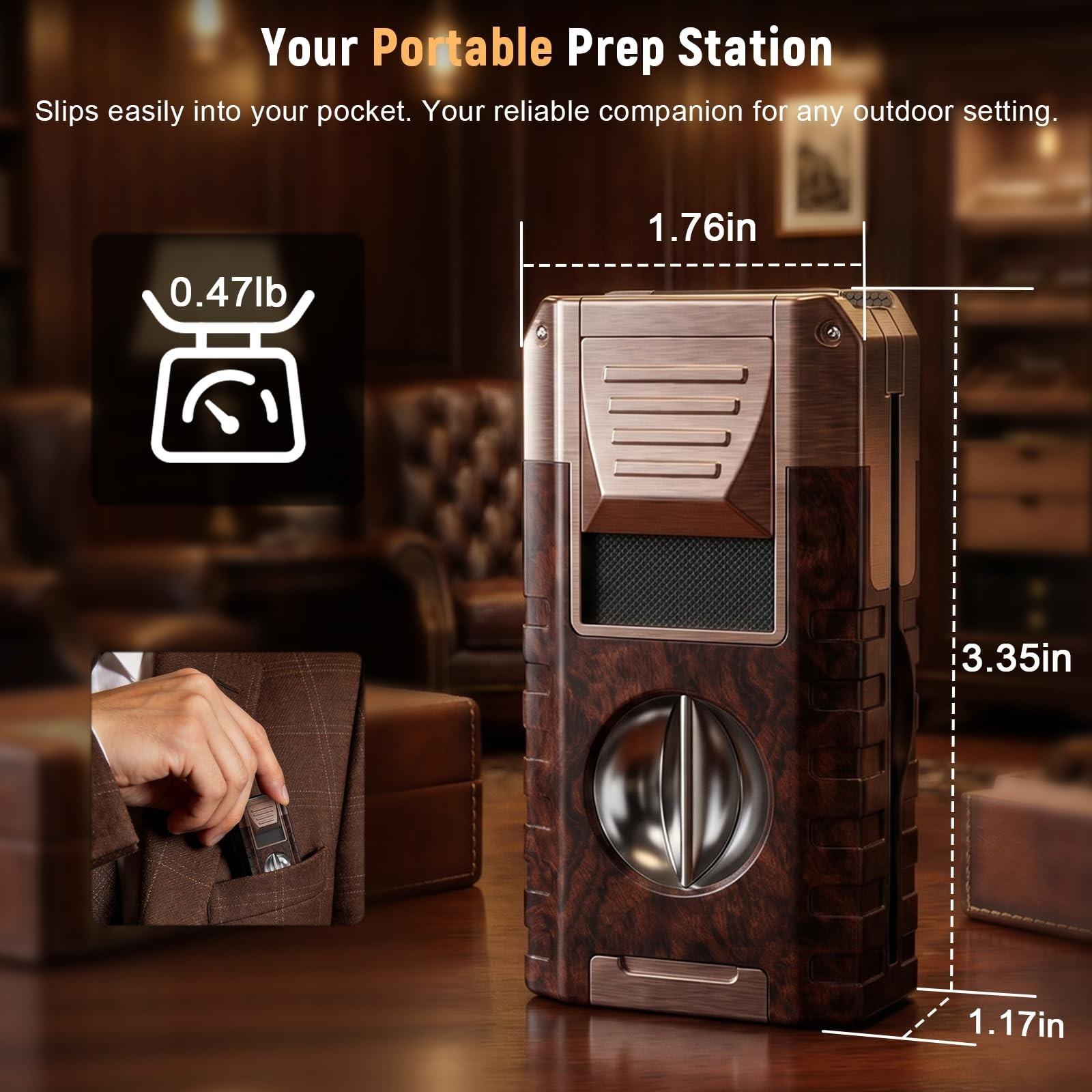 6-in-1 Butane Torch Lighter, Windproof 3 Jet Flame, Refillable with Gift Box, Id