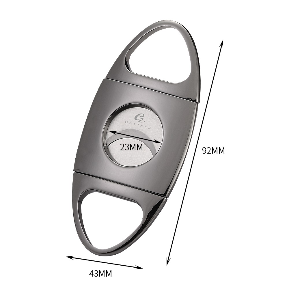 Galiner Pocket Cigar Cutter Double Blades Guillotine Stainless Steel Gift Box