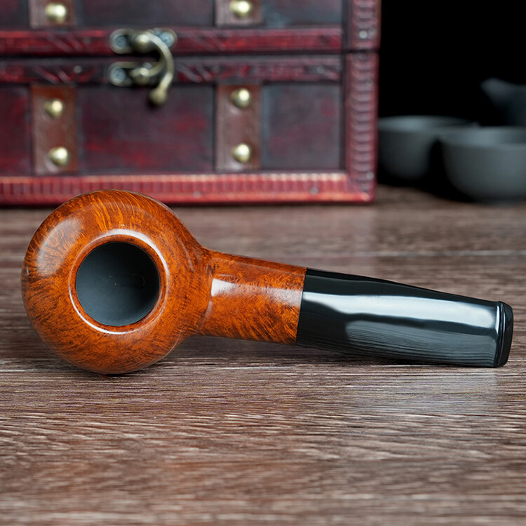 MUXIANG Briar Wooden Tobacco Pipe Handmade Smooth Freehand Pipe Wood Author Pipe