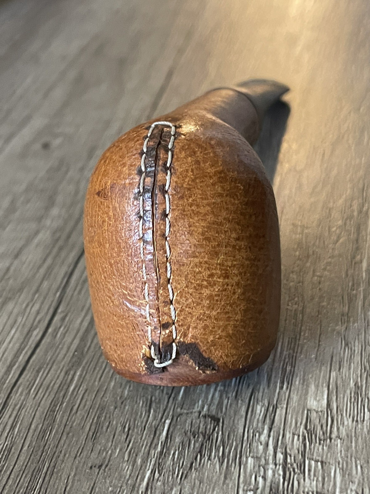 Vintage BRADBERRY Pipe MADE IN BELGIUM GENUINE LEATHER Covered Imported Briar