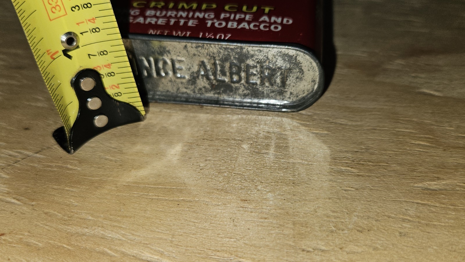 Vtg RJ Reynolds Tobacco Co Prince Albert Pocket Tin Old Timer Knives Ad on Side