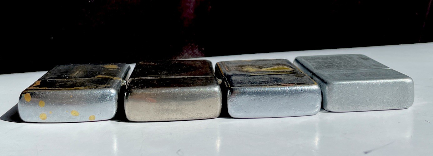 Vintage Zippo-Champ-Storm King & Four Star 14-16 Hole Chrome Lighters 1960s