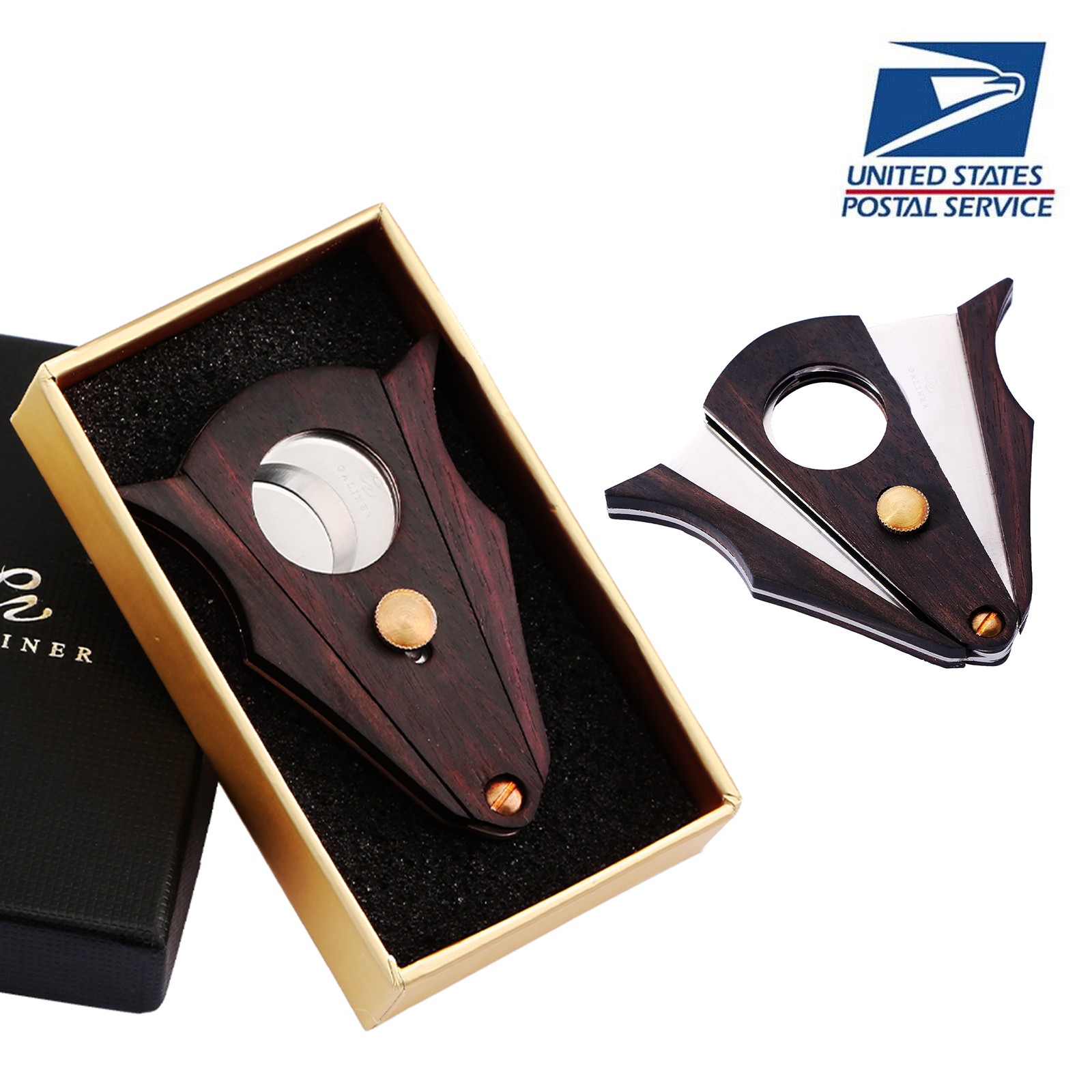 Galiner Stainless Steel Cigar Cutter Metal Wood Sharp Cigarette Scissors Travel