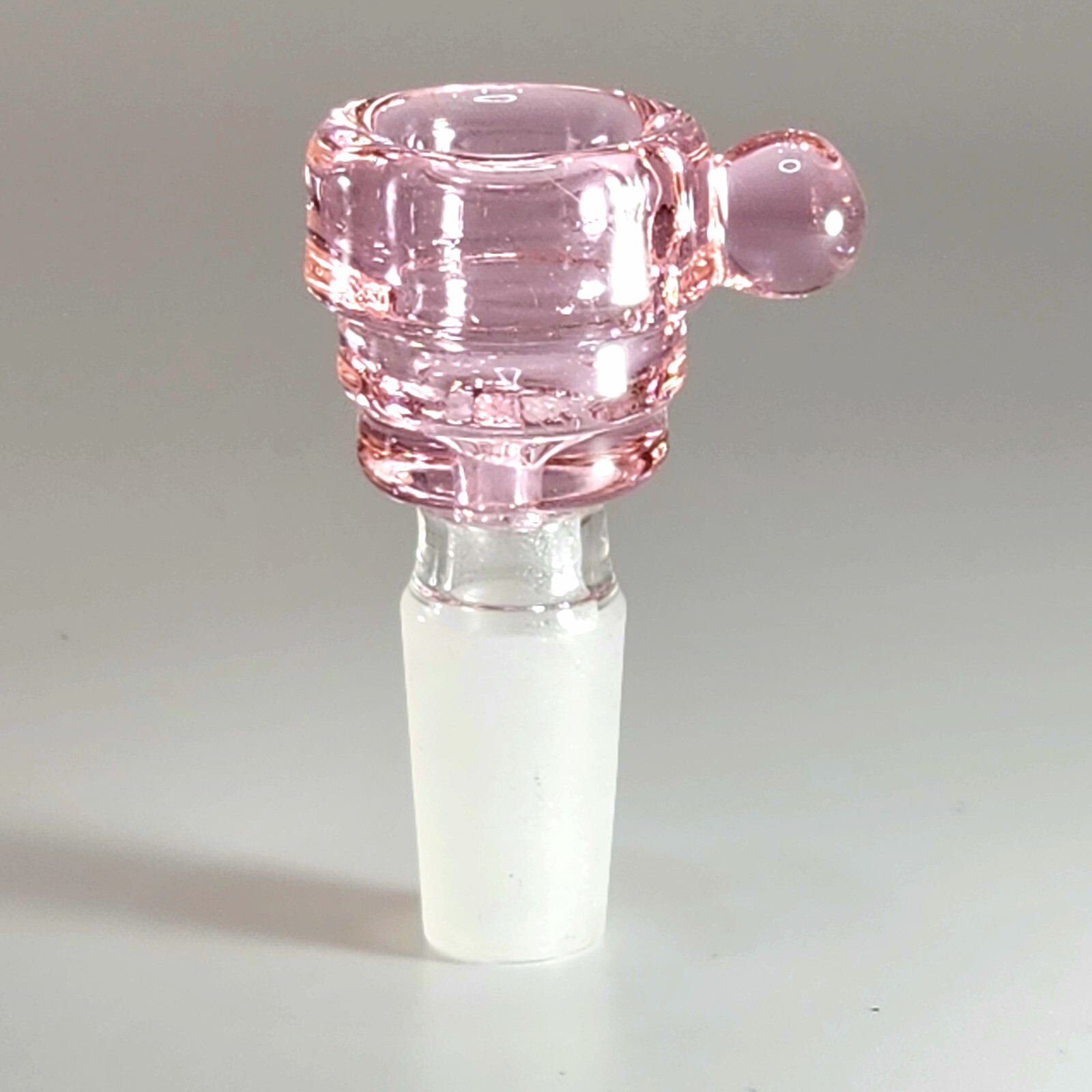 14mm PINK STACKED GLASS Slide Bowl THICK Glass Replacement Hookah Piece