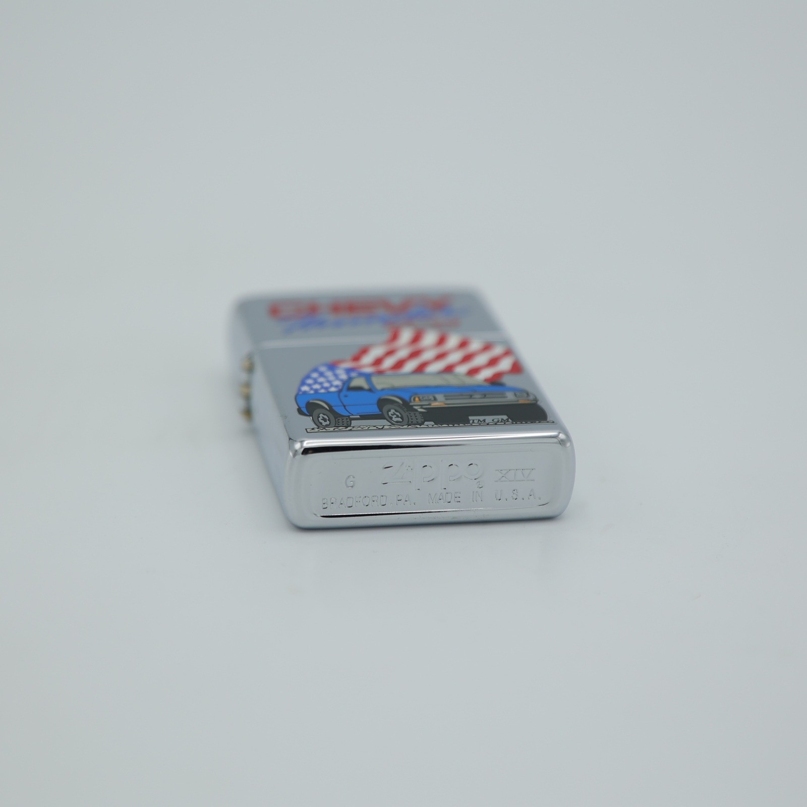 Zippo Chevy Thunder Lighter 1998 G XIV Chevrolet S-10 Truck American Flag Chrome