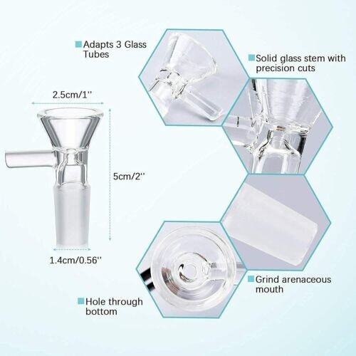 10PCSx 14MM Male Glass Bowl For Water Pipe Hookah Bong Replacement Head
