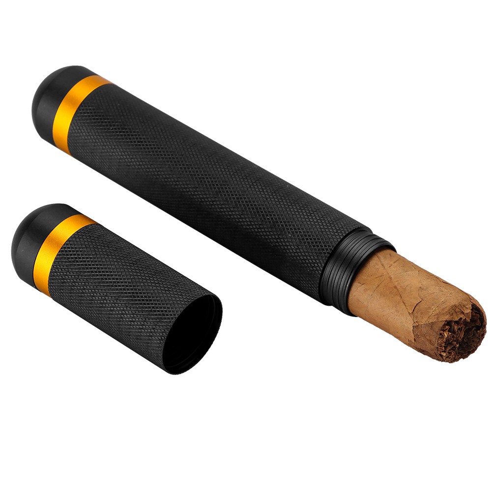 Galiner Stainless Steel Cigar Tube Case Humidor Box for 1 Cigar Travel Portable