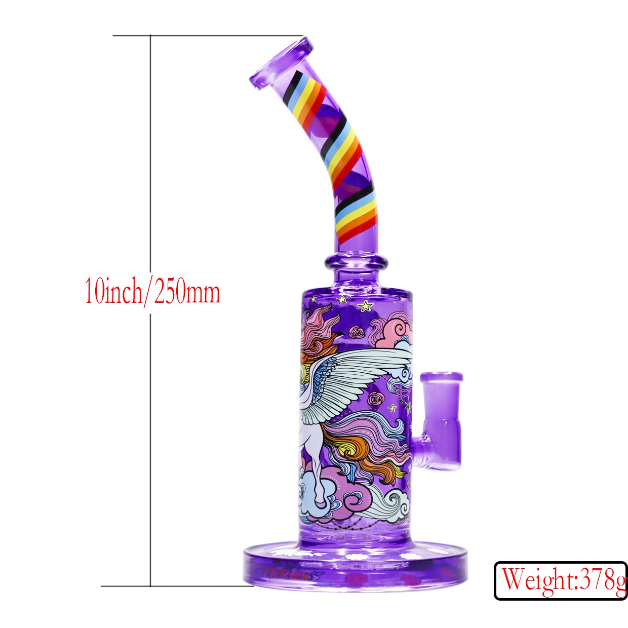 Horse 10″ Heavy Duty Glass Bong Glass Water Pipe Smoking Tobacco Pipes 14MM Bowl