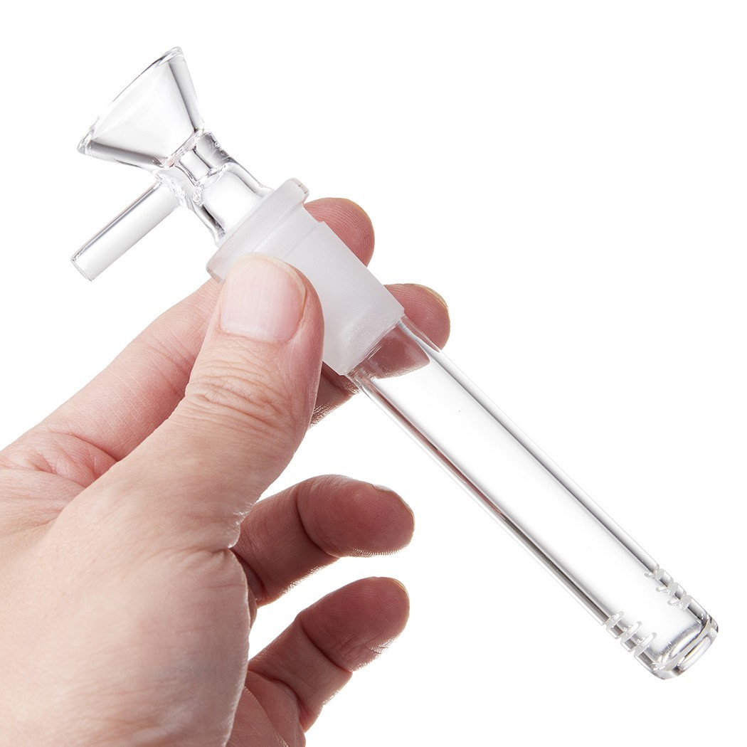2-Pack 4.3” 14mm Glass Downstem and 14mm Male Bowl Piece for Glass Bong
