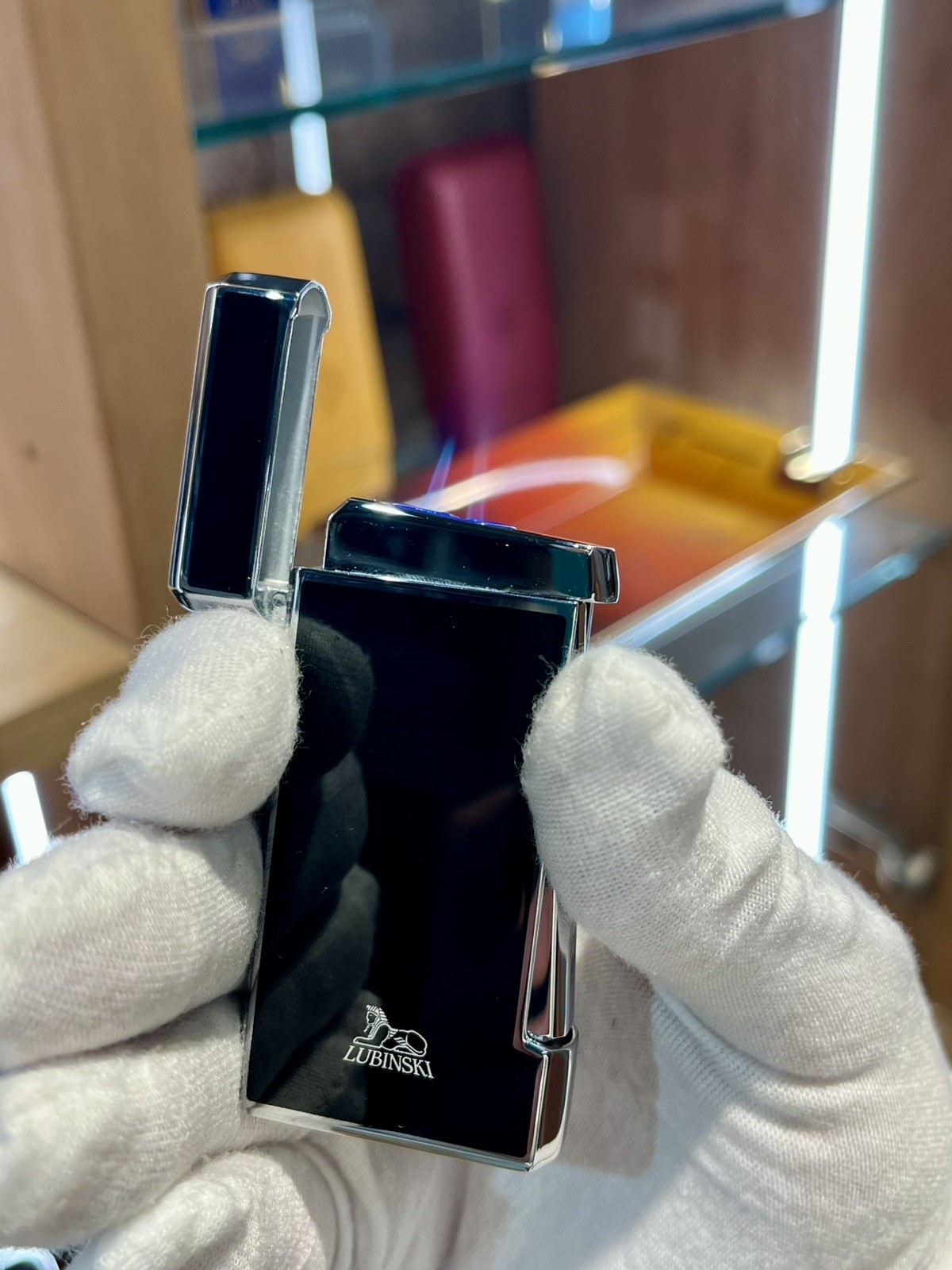 Lubinsky Portonovo Jet Lighter 2 Flames Chrome-Black