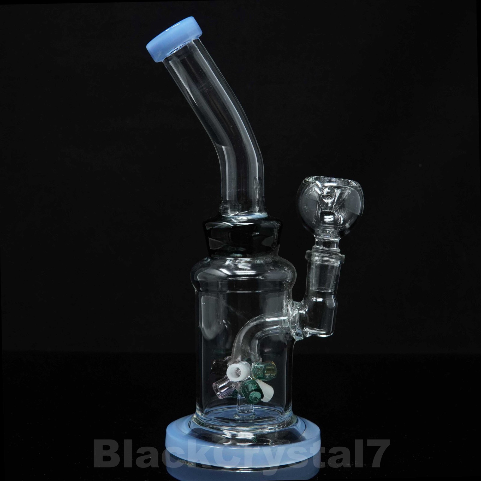 8.5 in Premium Blue 45° Bomb Hookah Bubbler Tobacco Smoking Glass Water Pipes