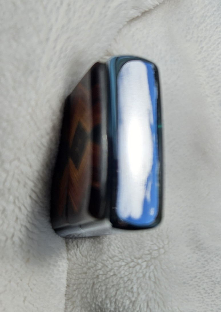 Zippo Lighter 2000 Geometric Art Deco Wood Veneer Plate/Emblem, Brushed Chrome