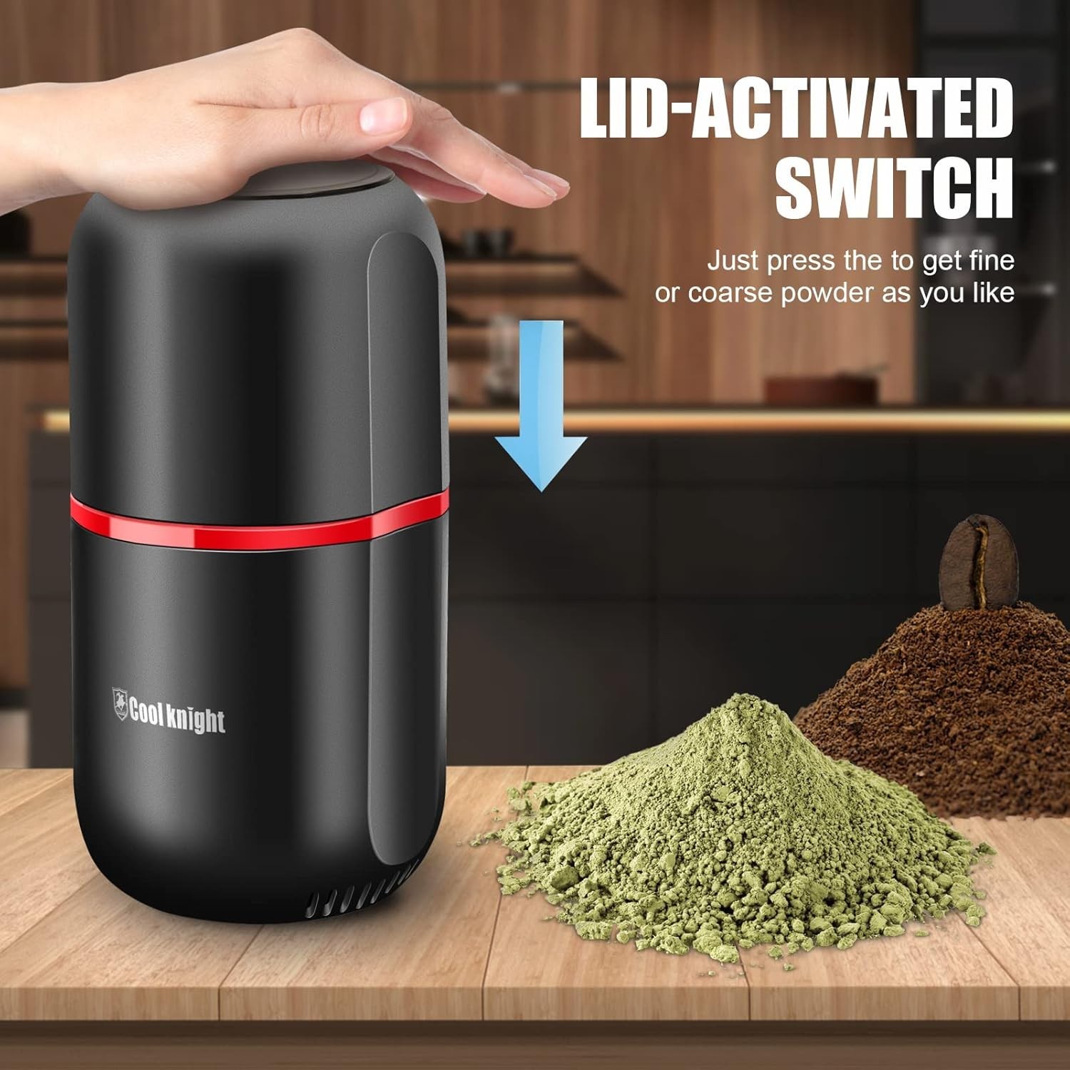 Large Capacity Electric Herb Grinder – 7.5″ Black