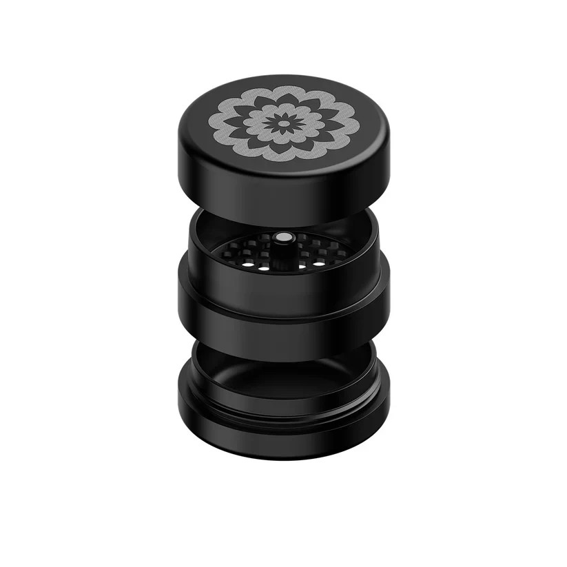 Flower Mill NEXT GEN STANDARD 2.5″ Herb / Spice Grinder BLACK 3 Piece