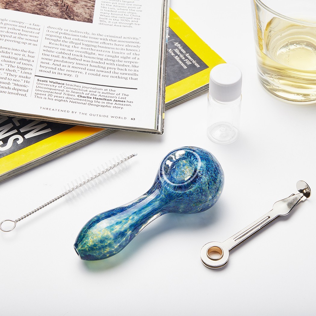 4″ Lava Style Tobacco Smoking Glass Pipe Collectible Handmade Pipes with Box