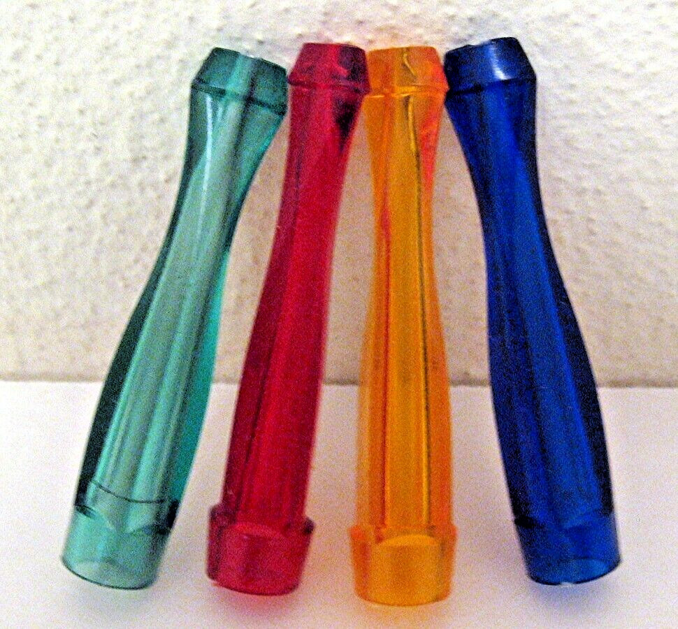 12 Old Colorful See Thru 2 1/2 Inch Cigarette Holders Old Unused Store Stock