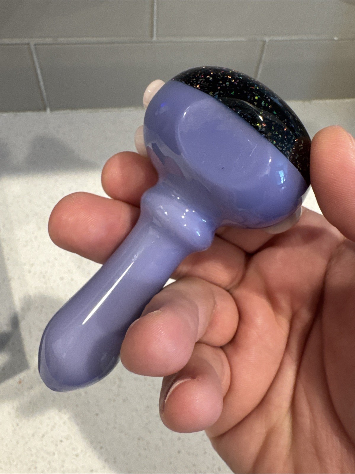 Illadelph Glass X Ludeman Crushed Opal Tobacco Pipe Purple W Box