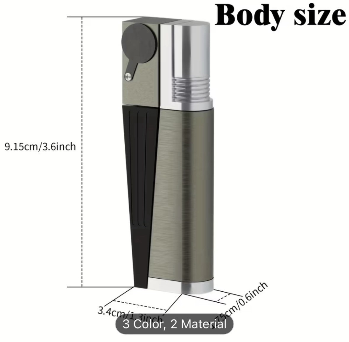 Refillable 2-in-1 Folding Pipe Lighter Adjustable Flame Metal Windproof