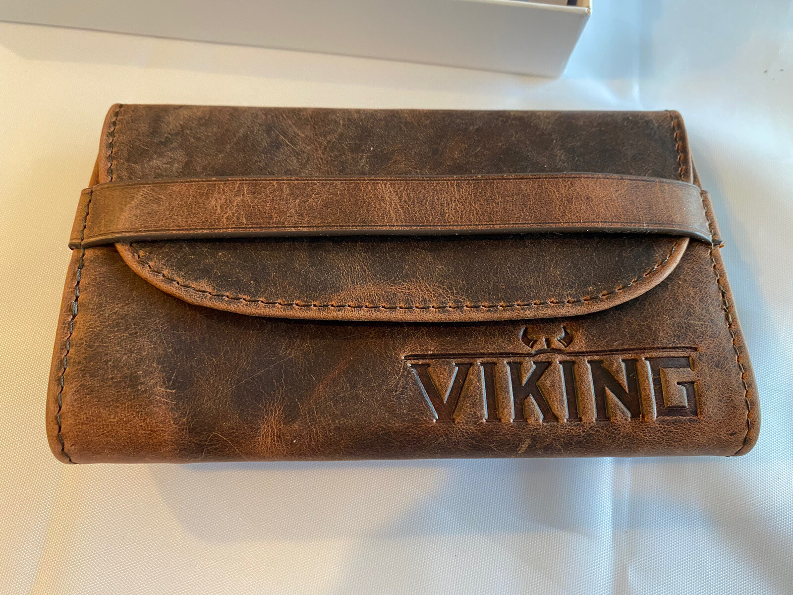 Viking Leather Large Flap Tobacco Pouch Pipe – Brown – New