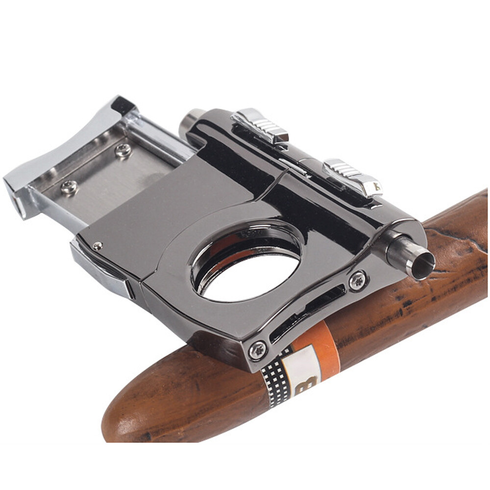 Cigar Cutter Stainless Steel Blade with 2 Cigar Punches Cigar Punch Cutter Set