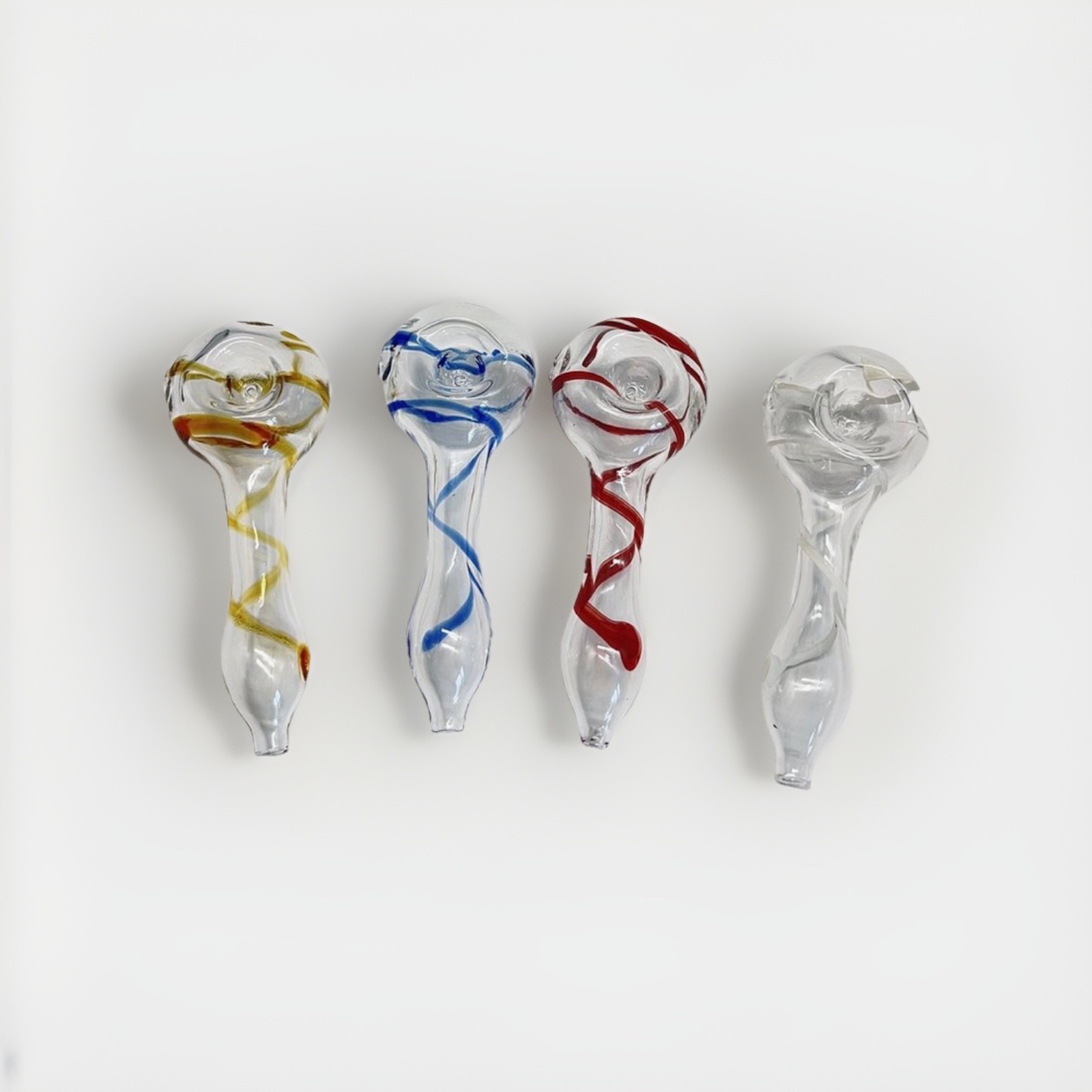 WHOLESALE LOT of (10) 4” Hand Borosilicate Glass Pipes, Old Glory On Glass, 41G