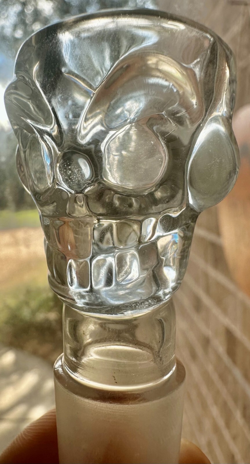 16in Heavy Thick Glass Bong Water Pipe Hookah Bongs with Skull catcher Blue