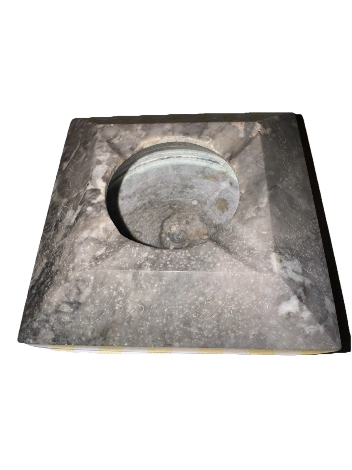 Cuban Crafters Vintage Stone Ashtray Gray Marble Cigar Ashtray Square 4x4x1