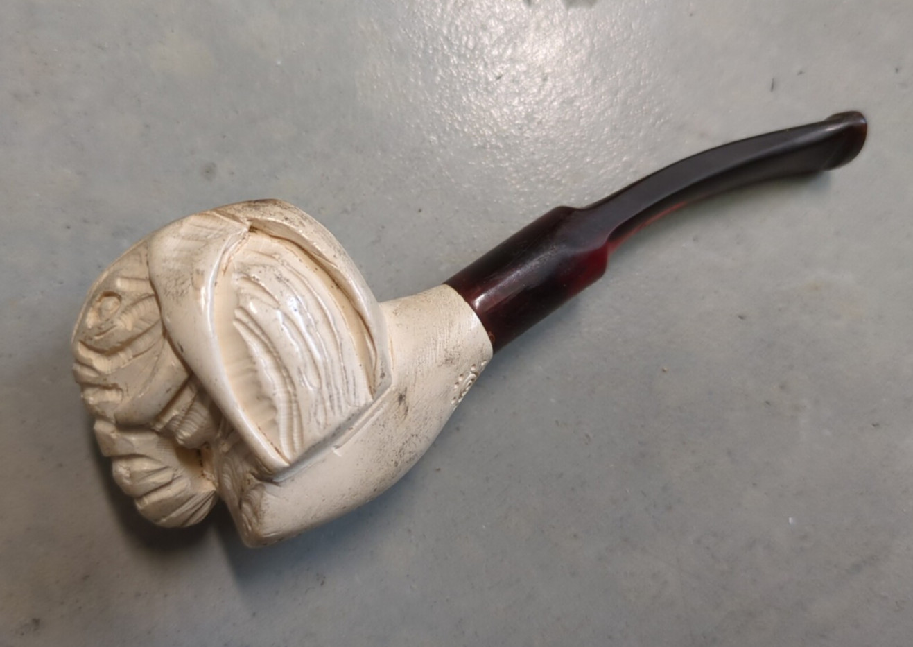 Vintage Meerschaum Carved Elephant Head Tobacco Pipe – Turkey/India?