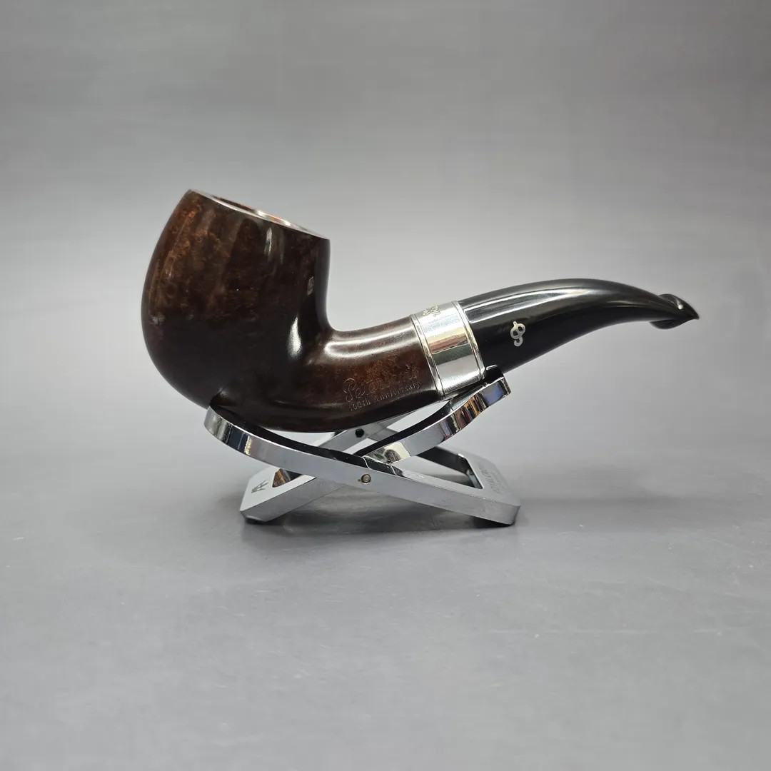 Peterson 160th Anniversary Pat. B Dark Smooth Bent Billiard Briar Pipe, New