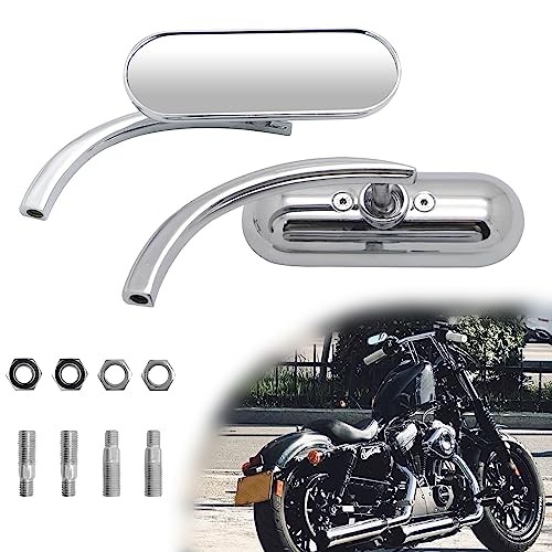 Motorcycle 8mm 10mm Oval Shape Mirrors Motorcycle Chrome Upgrade Rearview