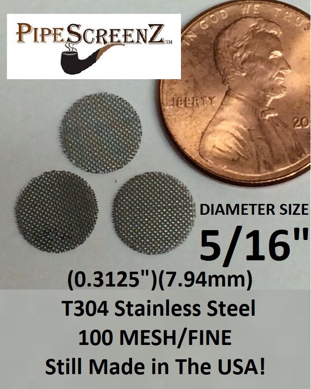 1000+ Count 5/16″ (0.3125″)(7.94mm) 100 MESH/Fine Stainless Steel Pipe Screens