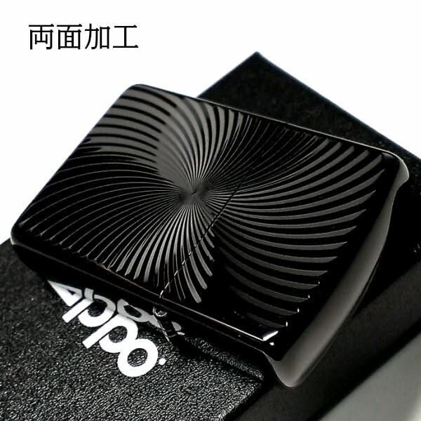 Zippo Lighter Black Titanium Wave Armor Case Double Sided Engraving Brass Japan