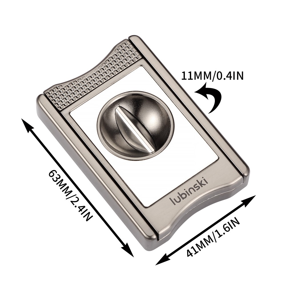 Gray& Silver V-cut Cigar Cutter Knife Cigar Holder Sharp Stainless Steel Gift