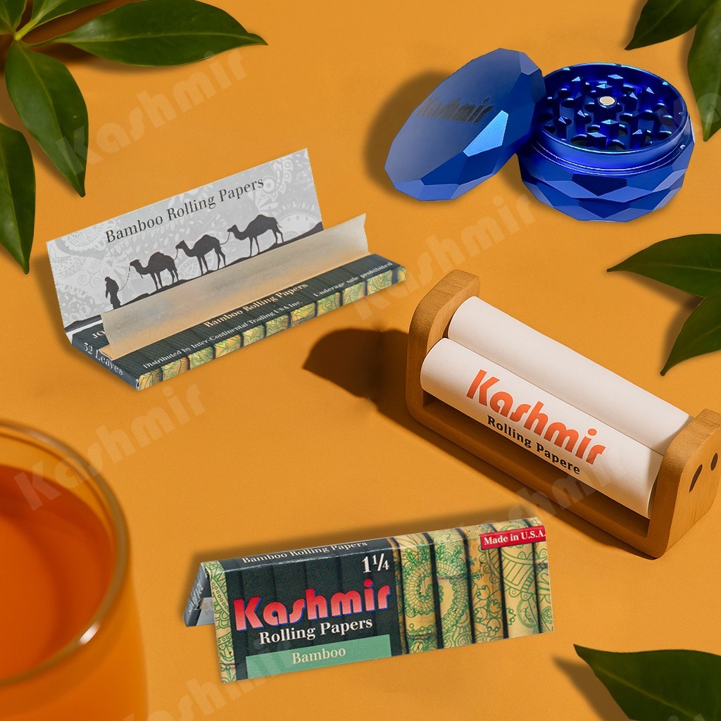 Bamboo Rolling Papers 1.25 1 1/4 Size 25 pack = 800 Leaves by Kashmir