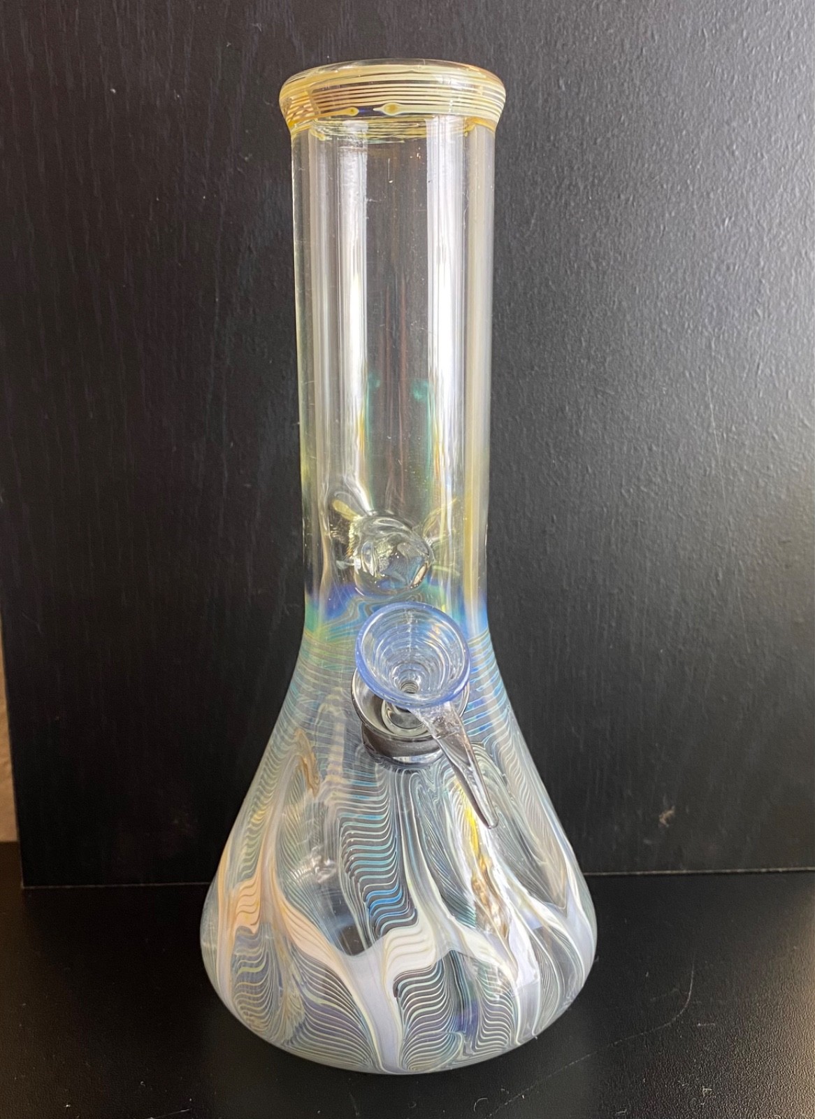 Glass Water Pipe with Ice Catch – 10” x 1.5″ with 9mm Pull Bowl