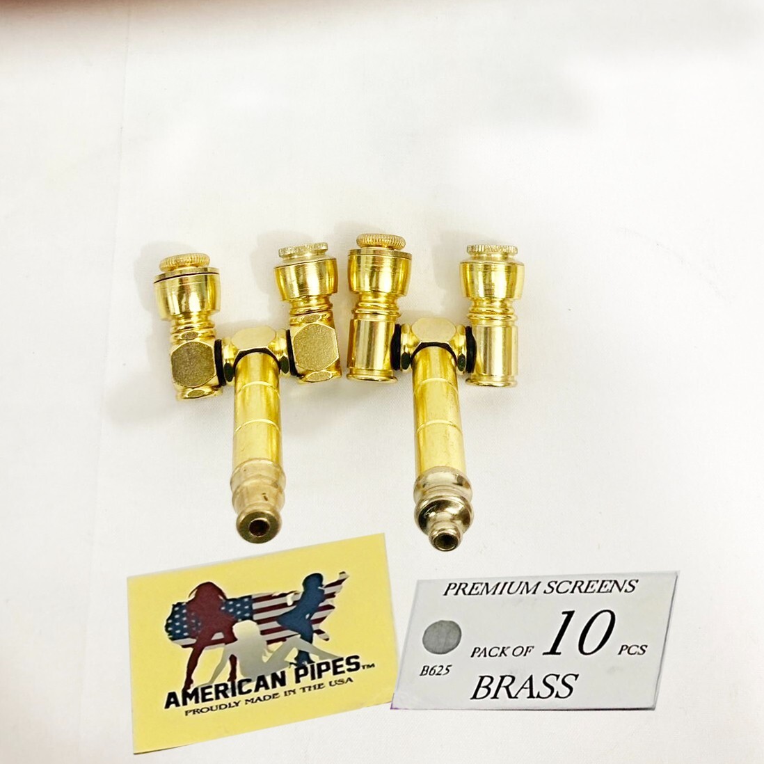 Americanpipes™️ set of 2 PCS brass metal Tobacco Smoking Pipe double bowl