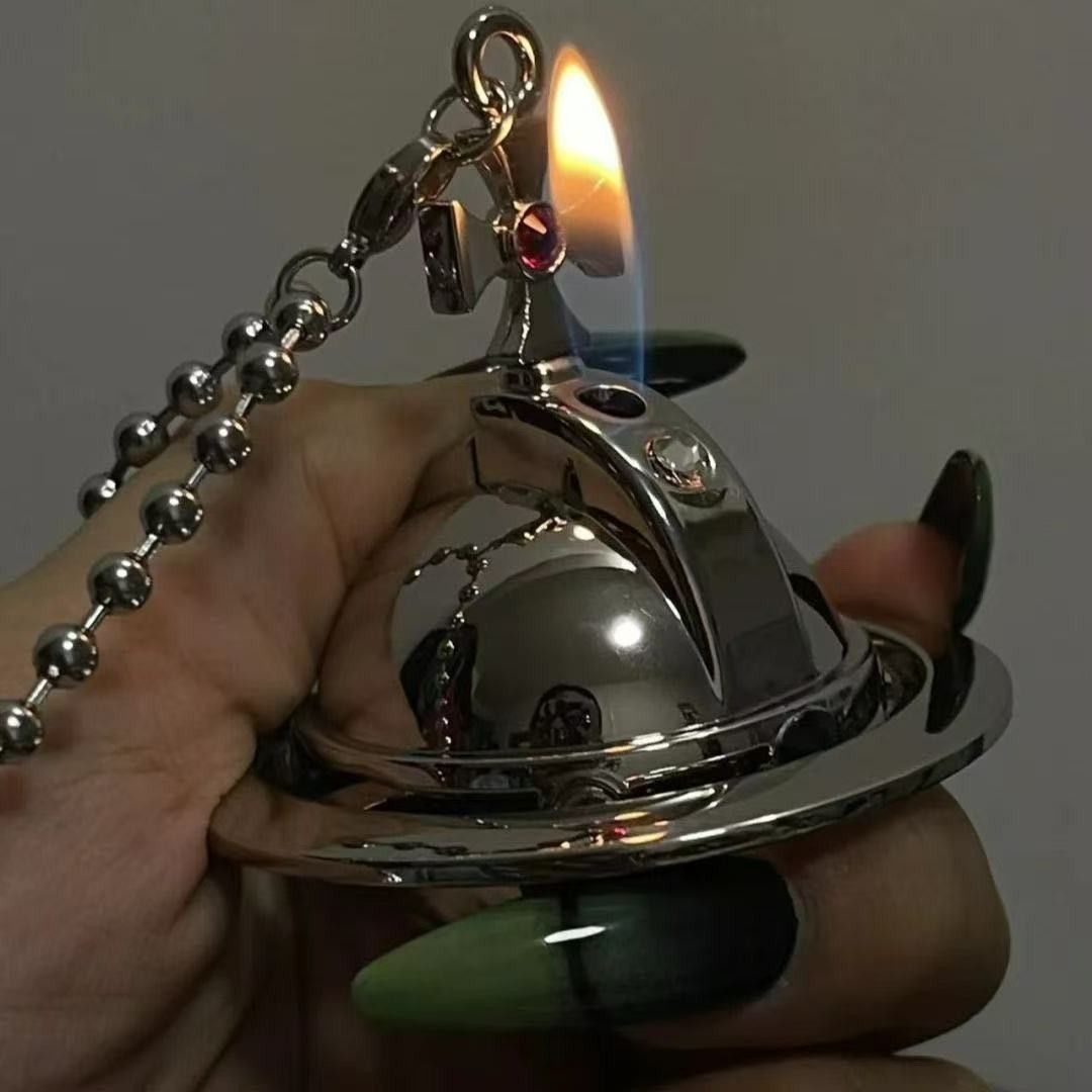 *US Seller* Vivienne Westwood Nana Orb shape Lighter/ silver/ With Chains in Box