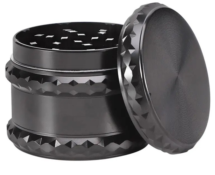 2 1/4″ Inch Magnetic Black Metal Zinc Alloy Spice Tobacco Herb Grinder