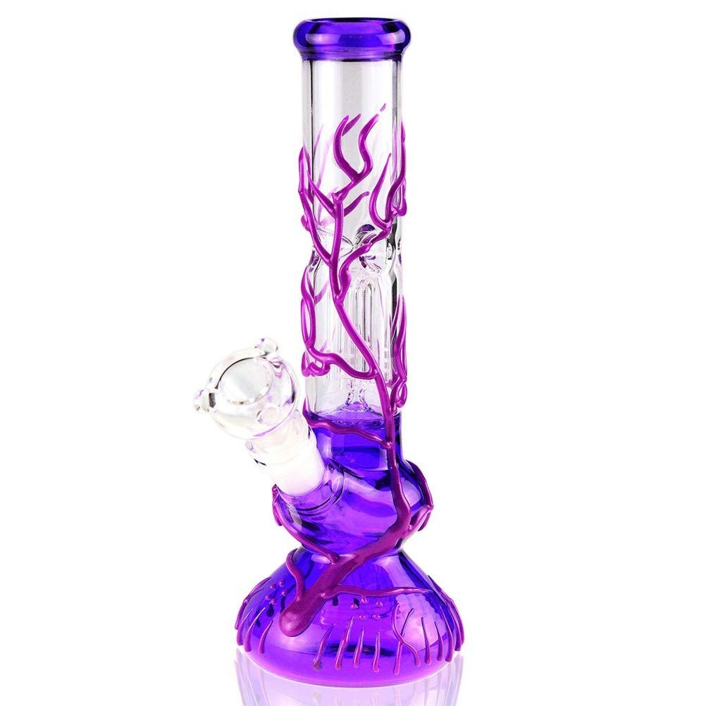 10” Water Pipe Bong Perc Bong Smoking Hookah Heavy Glass Bongs w/ ICE catcher
