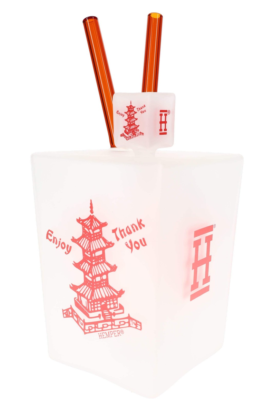 Hemper Chinese Takeout Box XL Bong – 9″ – Showerhead Perc