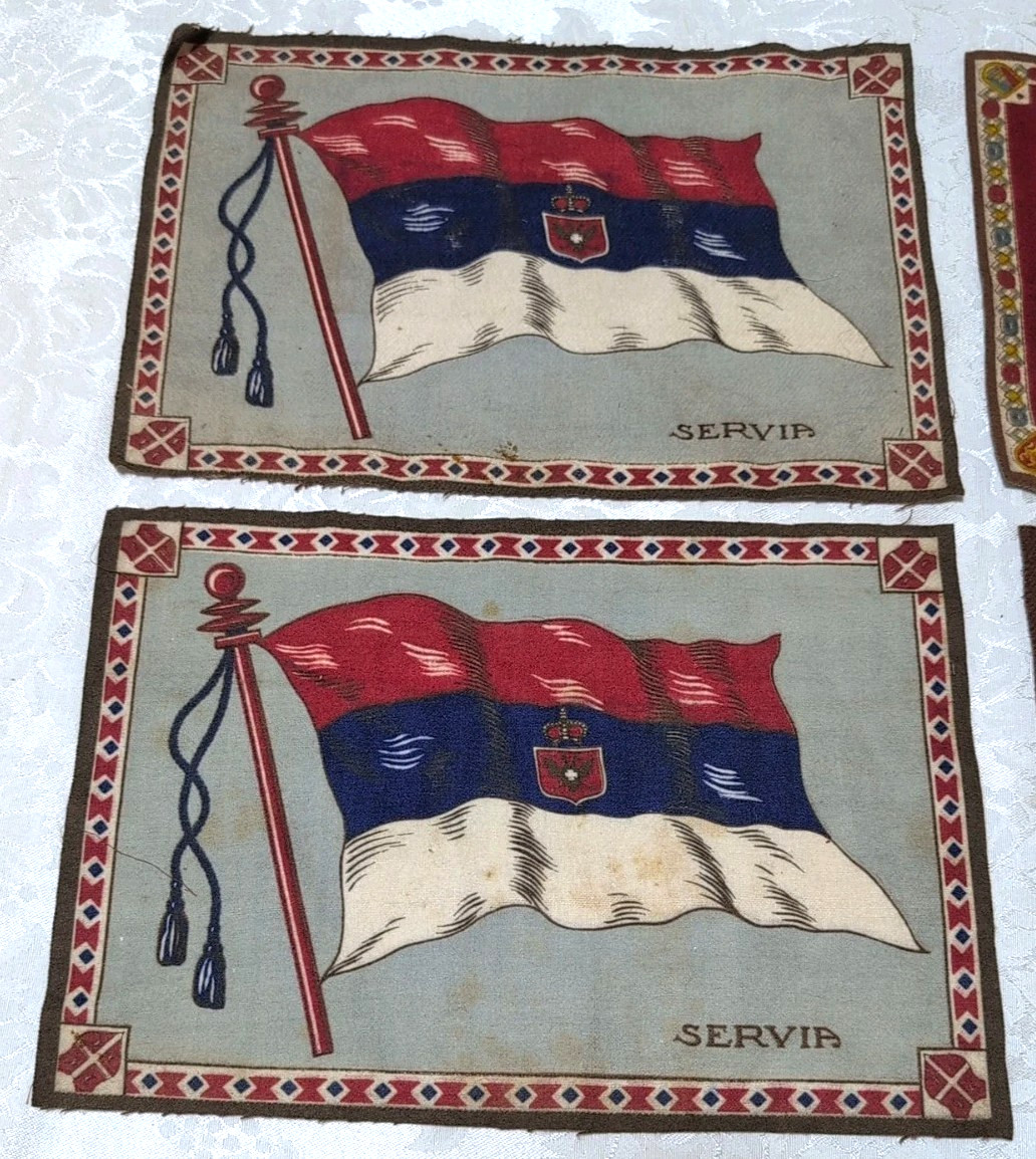 5 Vintage Large Cigar Box Felt Flags