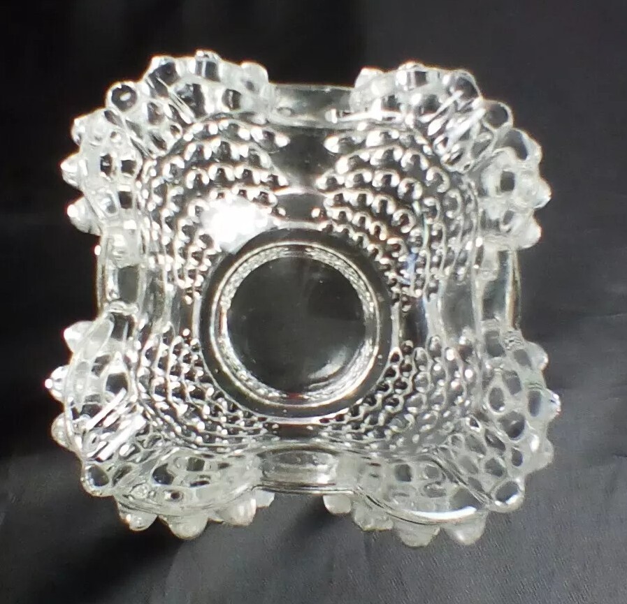 Vintage Clear Glass Hobnail Cigar Ashtray 5″ Wide 3″ Tall 2.27lbs MCM