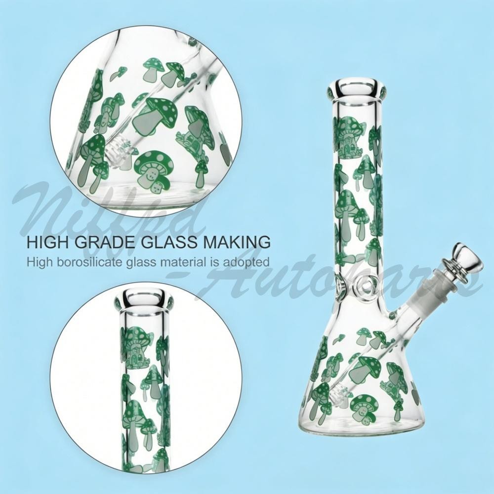 10″ Glass Bong Smoking Hookah Water Pipe Heavy Tobacco Beaker With 14mm Bowl US