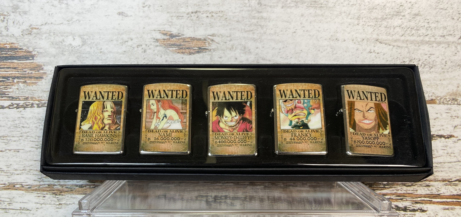 ONE PIECE Wanted Poster Oil Lighter Set – 5pcs – Anime Collectible