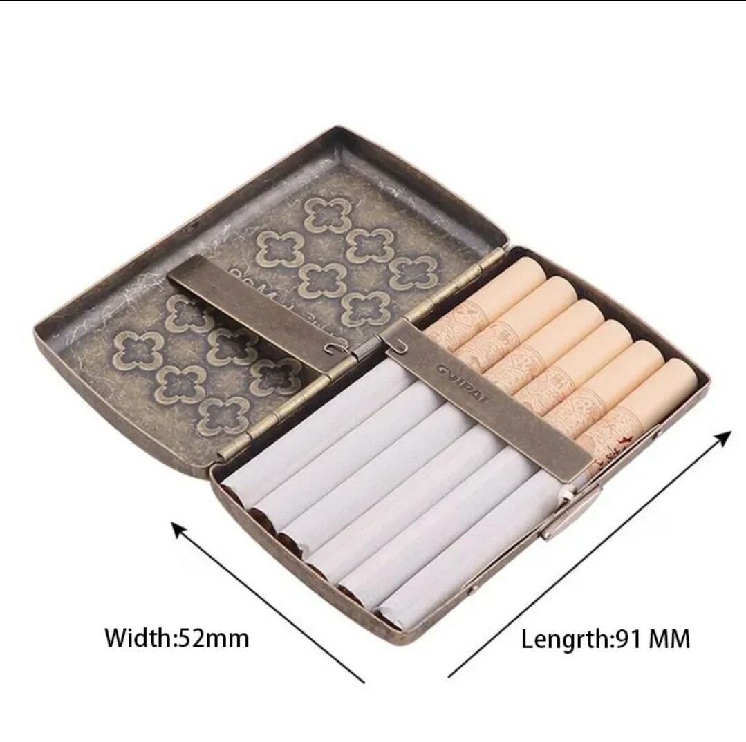 Vintage Design Cigarette Case Double Sided Portable Holder Box M12
